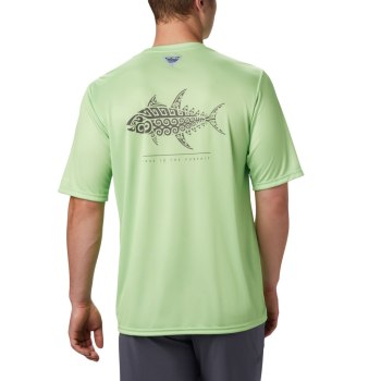 Columbia PFG Terminal Tackle Tribal Fish Short Sleeve, Camiseta Verdes Claro Para Hombre | 820159-UV